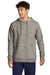Sport-Tek STF200 Mens Drive Fleece Hooded Sweatshirt Hoodie w/ Pouch Pocket Heather Vintage Grey Model Front