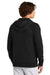 Sport-Tek STF201 Mens Drive Fleece Full Zip Hooded Sweatshirt Hoodie w/ Pockets Black Model Back