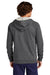 Sport-Tek STF201 Mens Drive Fleece Full Zip Hooded Sweatshirt Hoodie w/ Pockets Heather Graphite Grey Model Back