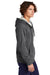 Sport-Tek STF201 Mens Drive Fleece Full Zip Hooded Sweatshirt Hoodie w/ Pockets Heather Graphite Grey Model Side