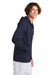 Sport-Tek STF201 Mens Drive Fleece Full Zip Hooded Sweatshirt Hoodie w/ Pockets True Navy Blue Model Side