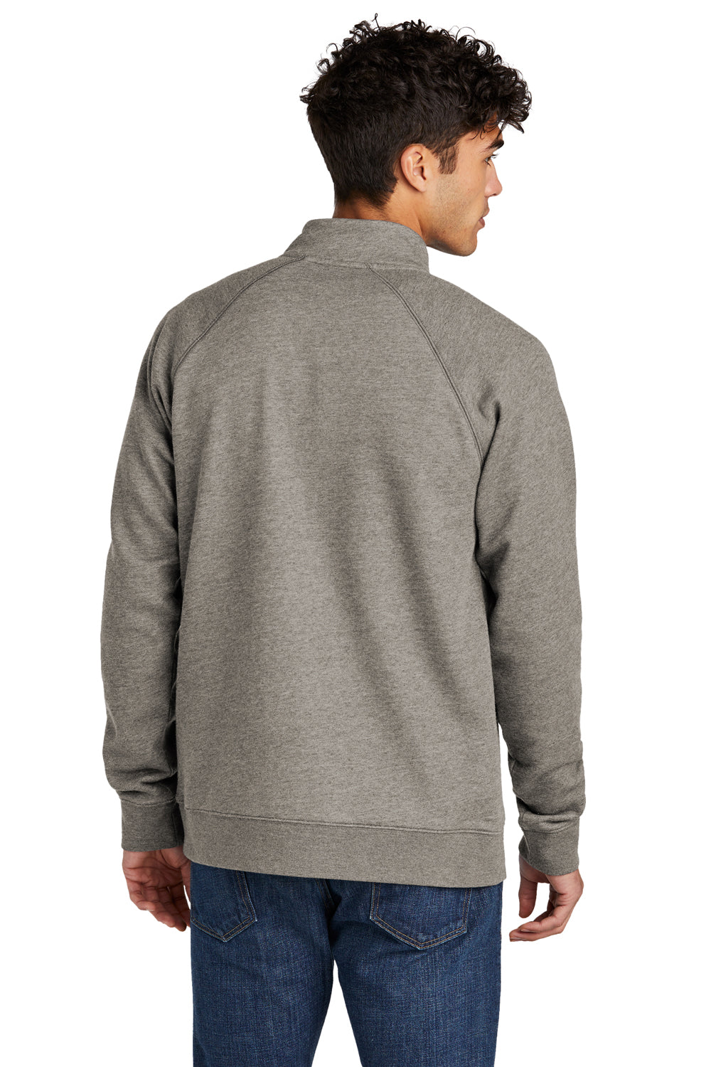 Sport-Tek STF202 Mens Drive Fleece 1/4 Zip Sweatshirt Heather Vintage Grey Model Back