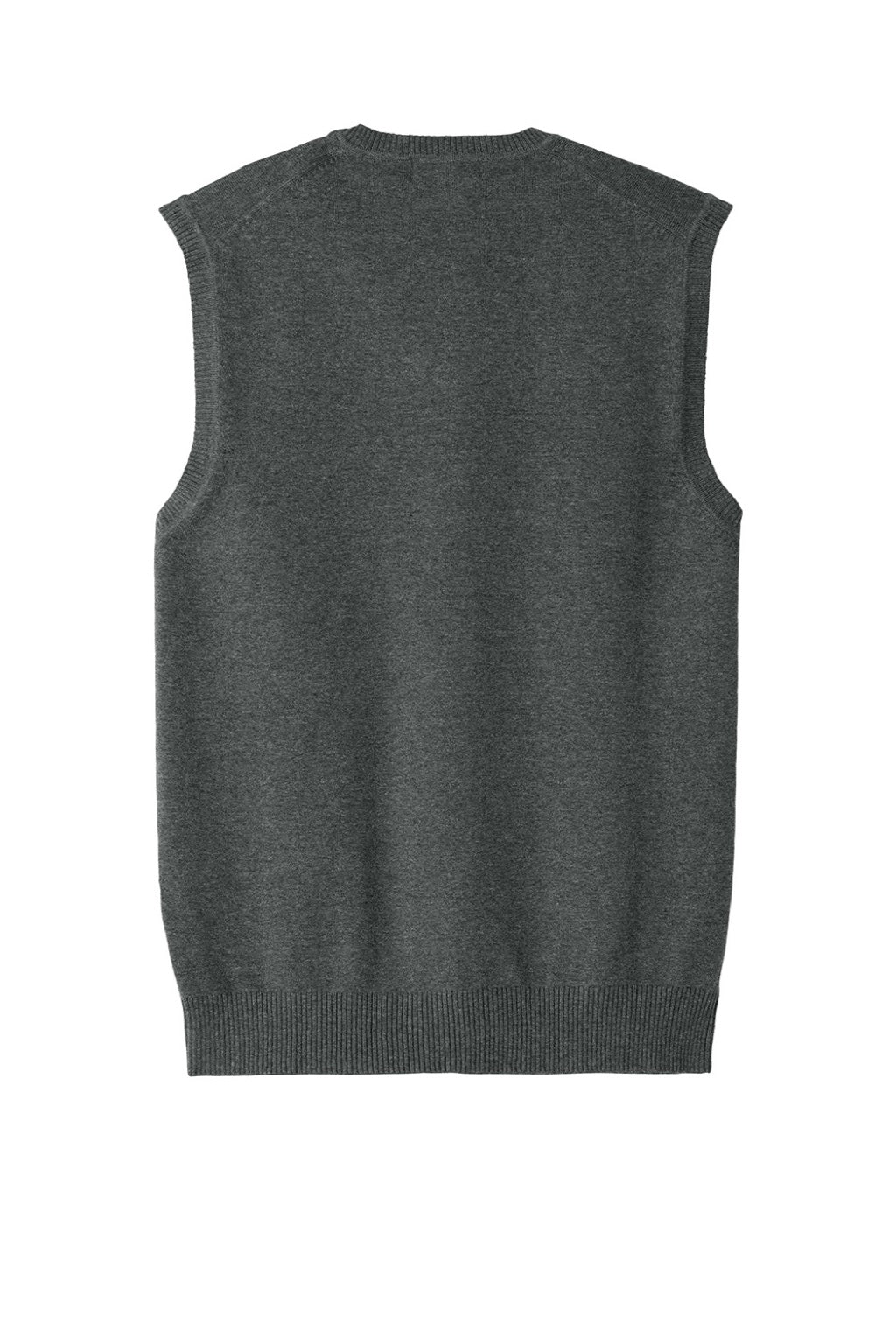 Port Authority SW2860 Mens Easy Care V-Neck Sweater Vest Heather Charcoal Grey Flat Back