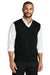 Port Authority SW2860 Mens Easy Care V-Neck Sweater Vest Deep Black Model Front