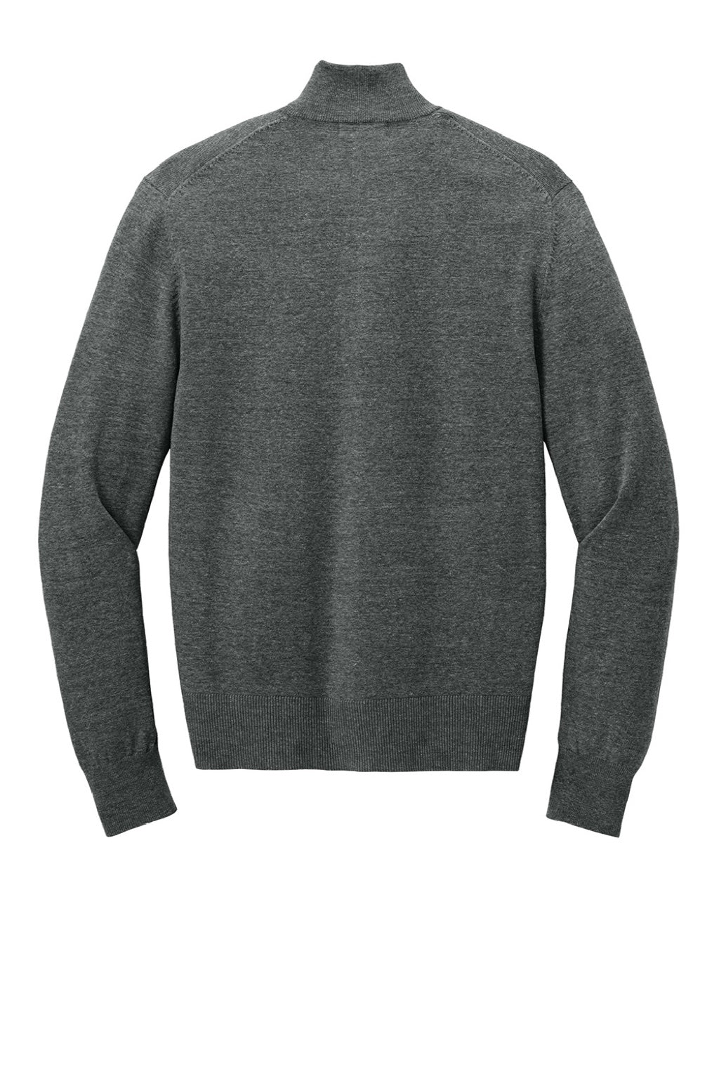 Port Authority SW2901 Mens Easy Care Long Sleeve Full Zip Sweater w/ Pockets Heather Charcoal Grey Flat Back