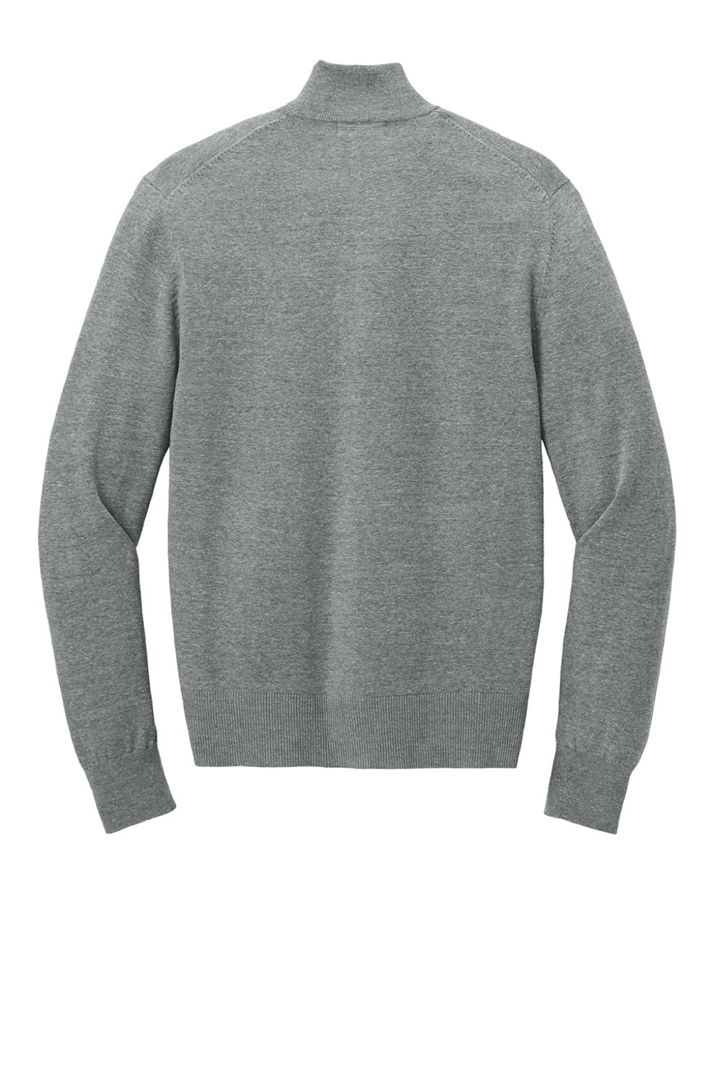 Port Authority SW2901 Mens Easy Care Long Sleeve Full Zip Sweater w/ Pockets Heather Medium Grey Flat Back