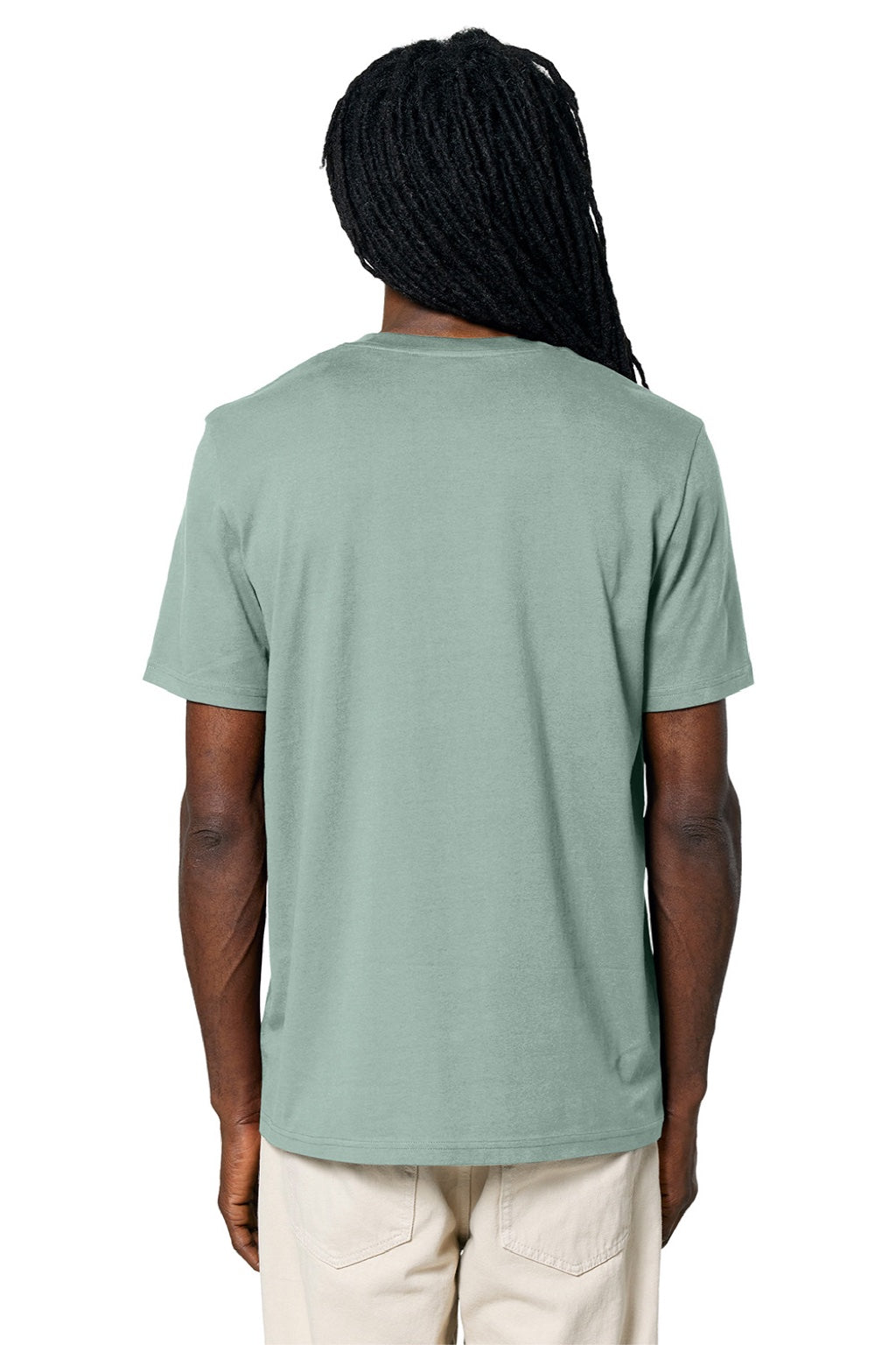 Stanley Stella SXU001 Mens Creator 2.0 Short Sleeve Crewneck T-Shirt Aloe Green Model Back