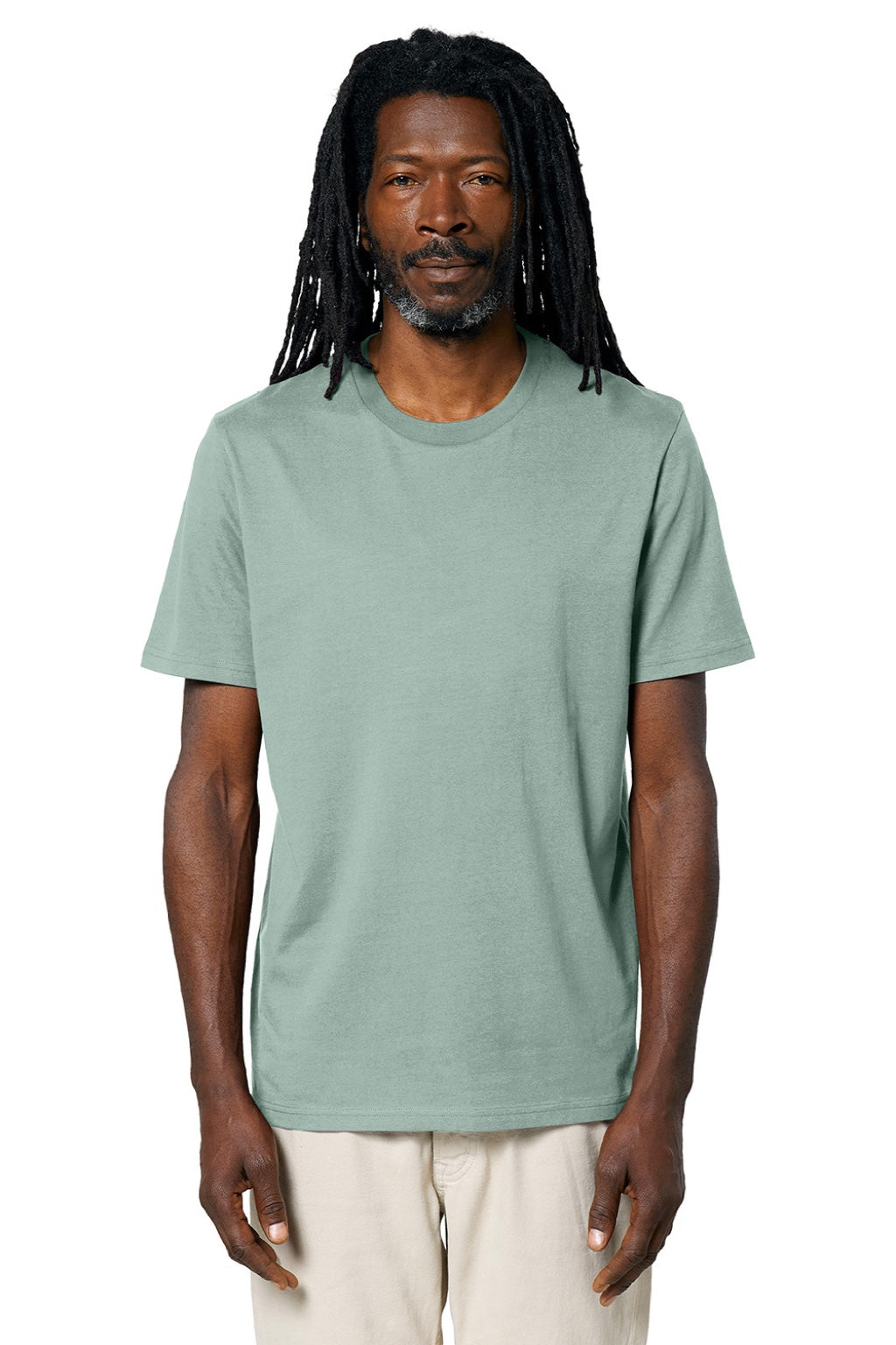 Stanley Stella SXU001 Mens Creator 2.0 Short Sleeve Crewneck T-Shirt Aloe Green Model Front