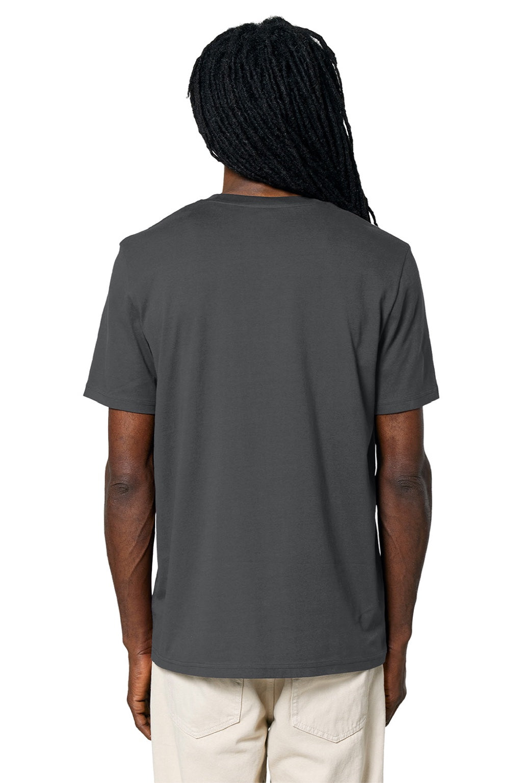 Stanley Stella SXU001 Mens Creator 2.0 Short Sleeve Crewneck T-Shirt Anthracite Grey Model Back