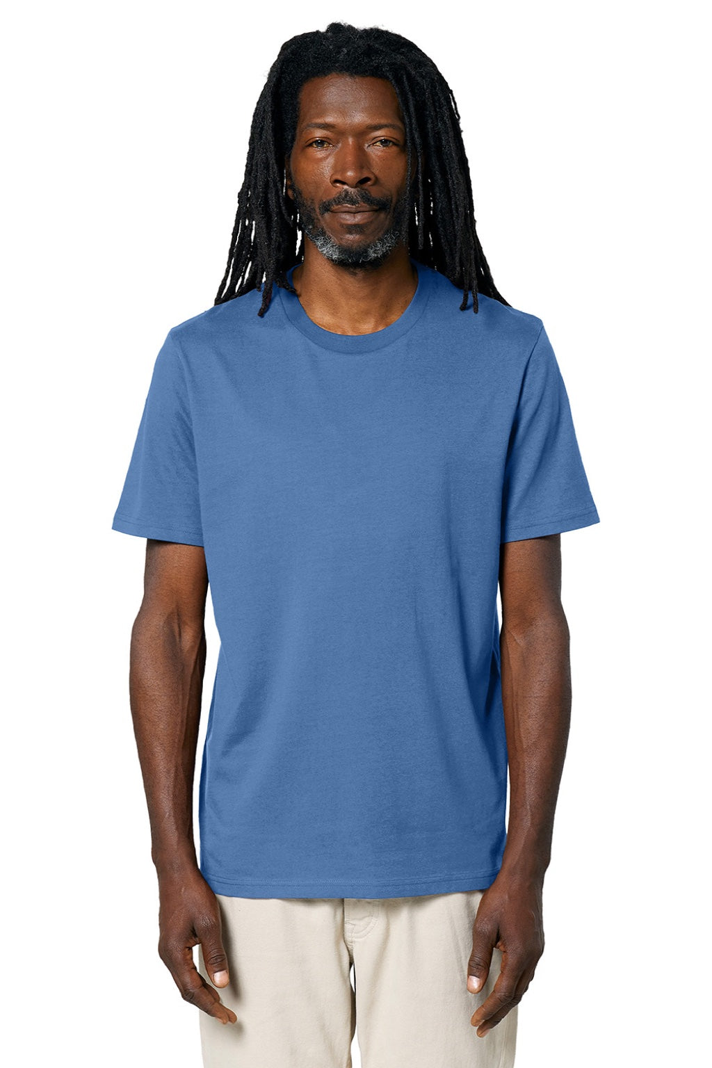 Stanley Stella SXU001 Mens Creator 2.0 Short Sleeve Crewneck T-Shirt Bright Blue Model Front