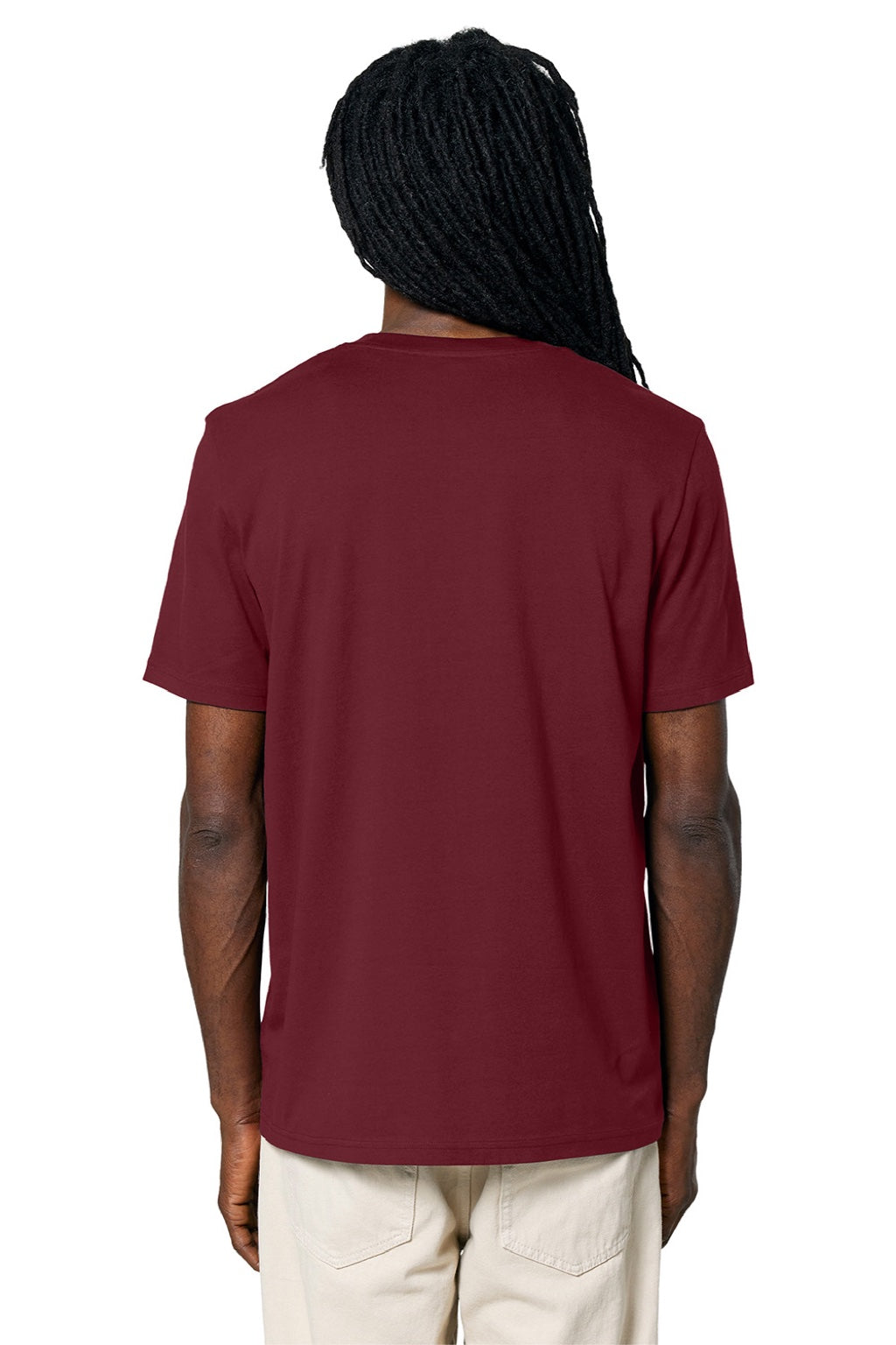 Stanley Stella SXU001 Mens Creator 2.0 Short Sleeve Crewneck T-Shirt Burgundy Model Back