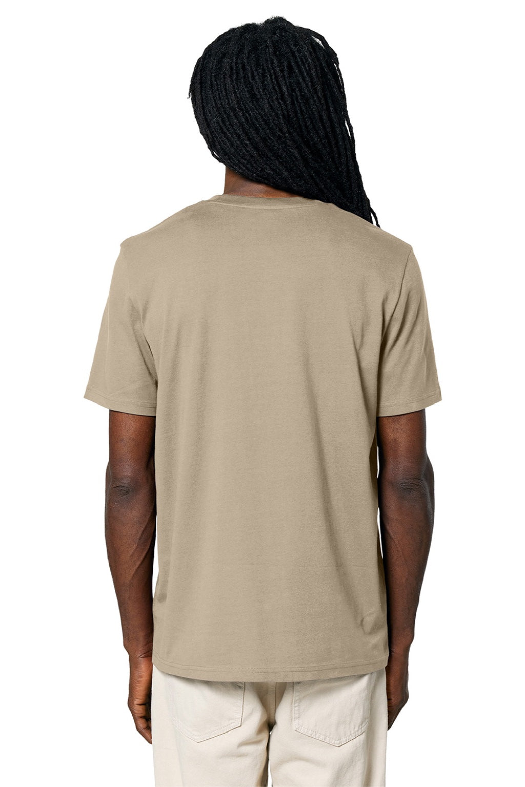 Stanley Stella SXU001 Mens Creator 2.0 Short Sleeve Crewneck T-Shirt Desert Dust Brown Model Back