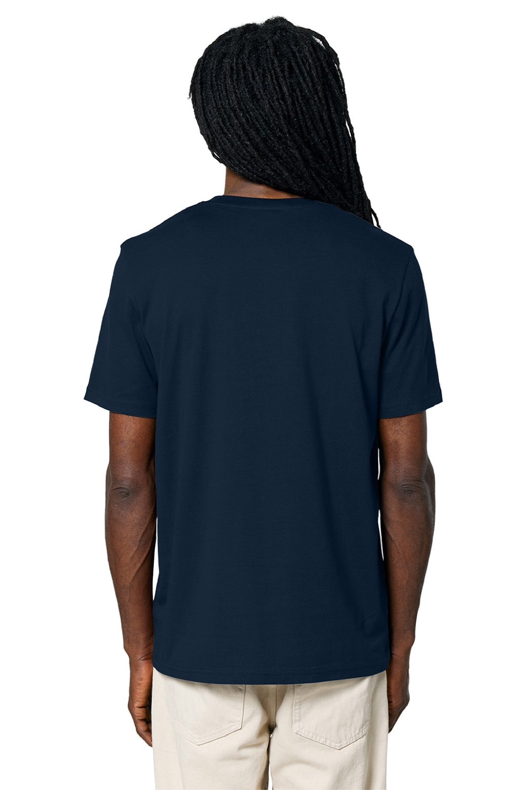 Stanley Stella SXU001 Mens Creator 2.0 Short Sleeve Crewneck T-Shirt French Navy Blue Model Back