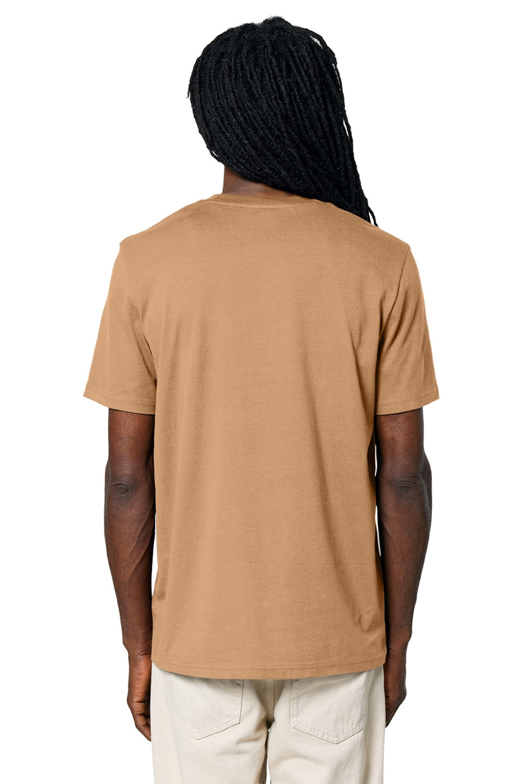 Stanley Stella SXU001 Mens Creator 2.0 Short Sleeve Crewneck T-Shirt Latte Brown Model Back