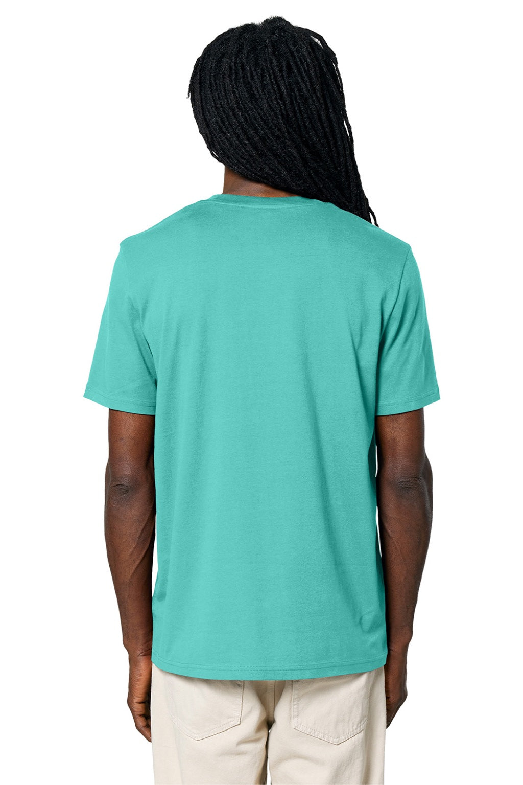 Stanley Stella SXU001 Mens Creator 2.0 Short Sleeve Crewneck T-Shirt Pool Blue Model Back