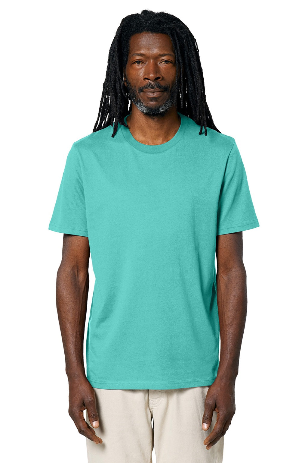 Stanley Stella SXU001 Mens Creator 2.0 Short Sleeve Crewneck T-Shirt Pool Blue Model Front