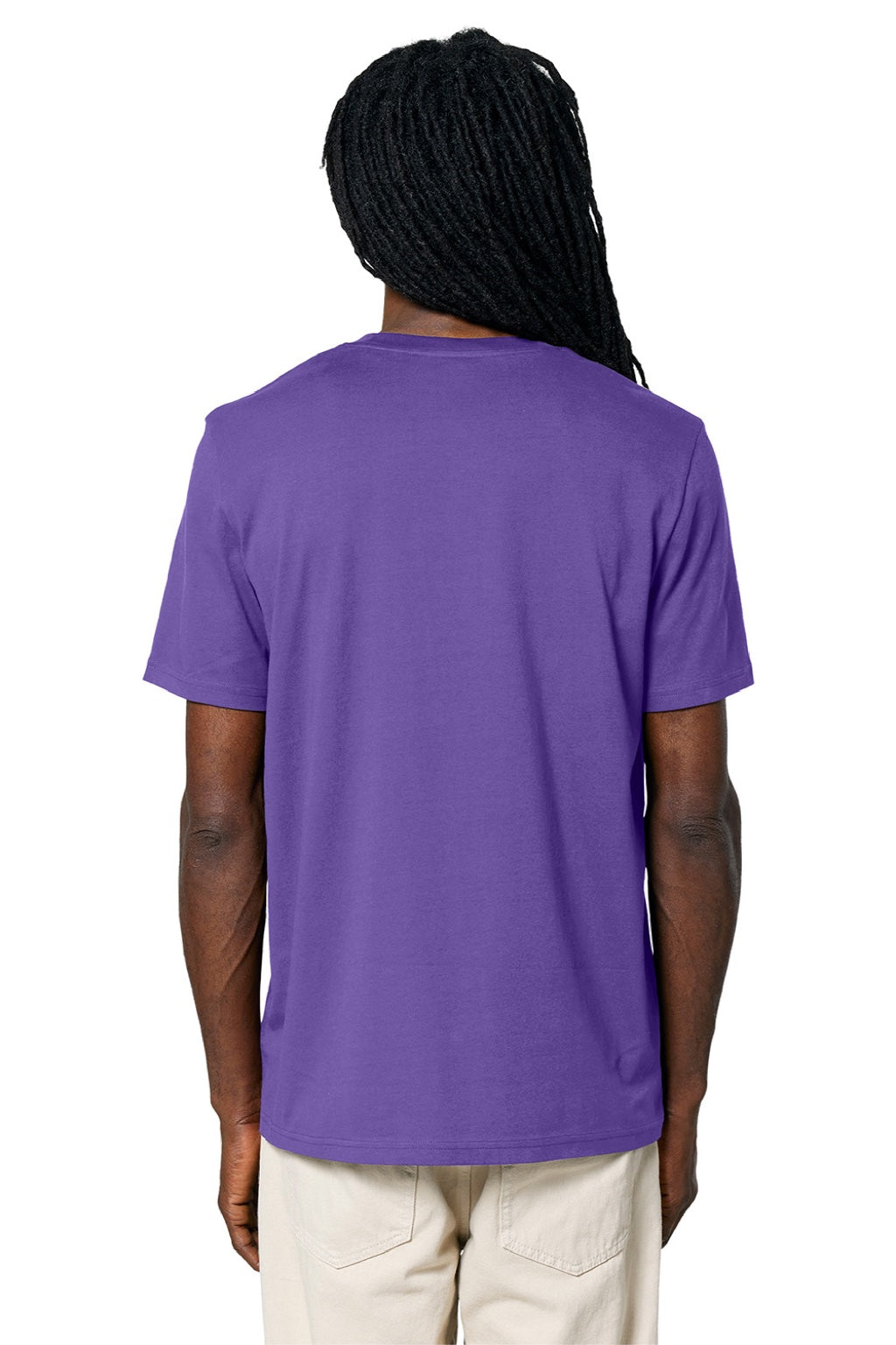 Stanley Stella SXU001 Mens Creator 2.0 Short Sleeve Crewneck T-Shirt Purple Love Model Back