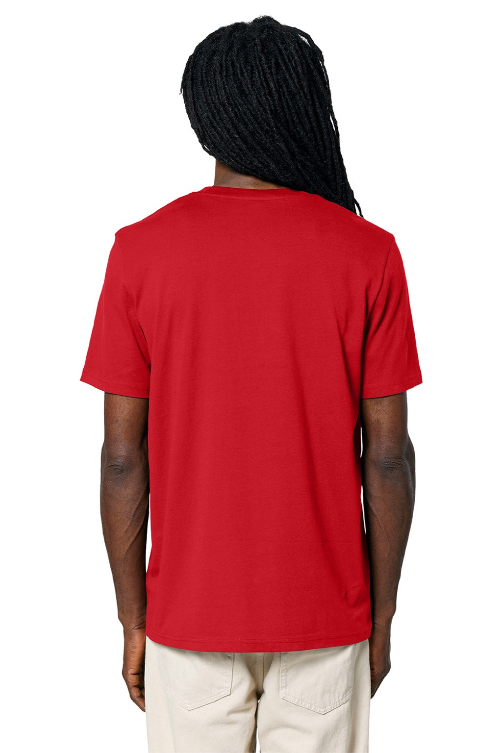 Stanley Stella SXU001 Mens Creator 2.0 Short Sleeve Crewneck T-Shirt Red Model Back