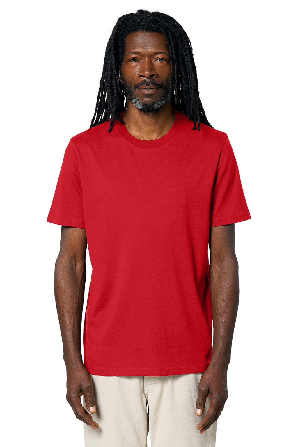Stanley Stella SXU001 Mens Creator 2.0 Short Sleeve Crewneck T-Shirt Red Model Front