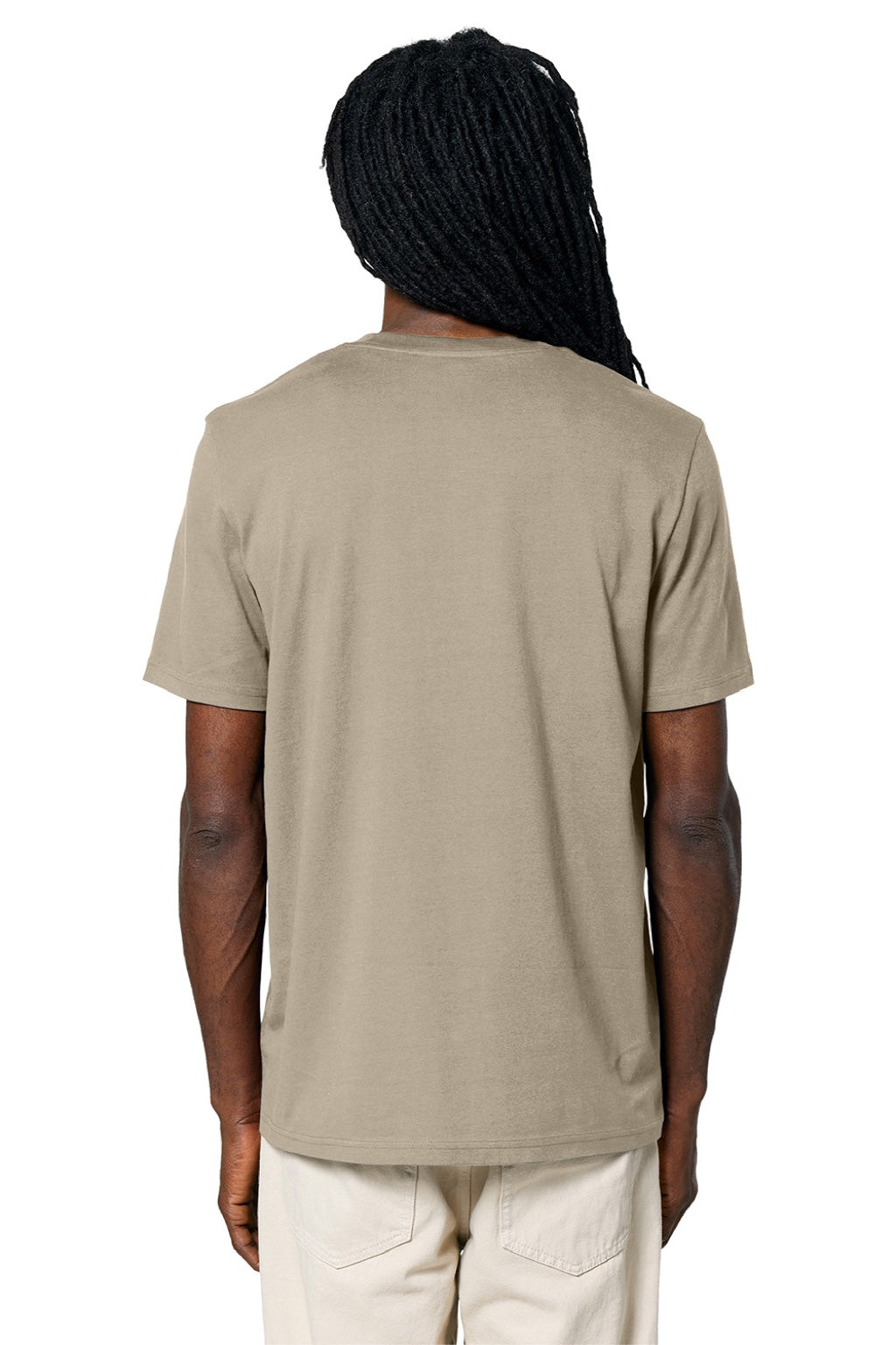 Stanley Stella SXU001 Mens Creator 2.0 Short Sleeve Crewneck T-Shirt Stone Brown Model Back