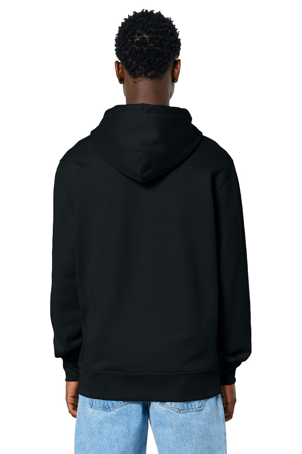 Stanley Stella SXU003 Mens Cruiser 2.0 Hooded Sweatshirt Hoodie w/ Pouch Pocket Black Model Back