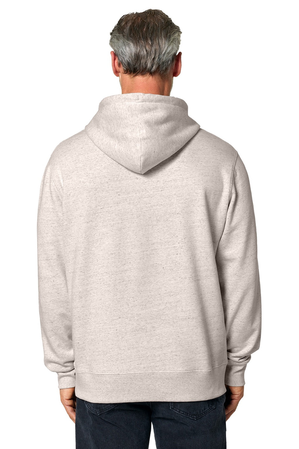 Stanley Stella SXU003 Mens Cruiser 2.0 Hooded Sweatshirt Hoodie w/ Pouch Pocket Heather Eco Model Back