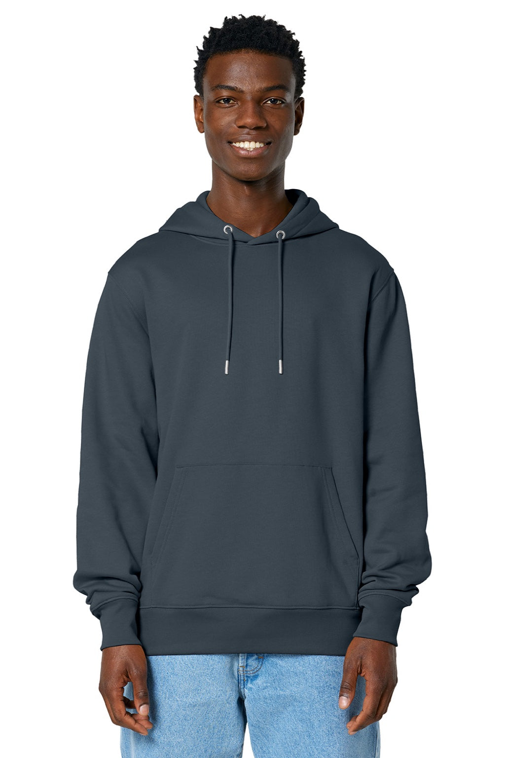 Stanley Stella SXU003 Mens Cruiser 2.0 Hooded Sweatshirt Hoodie w/ Pouch Pocket India Ink Grey Model Front