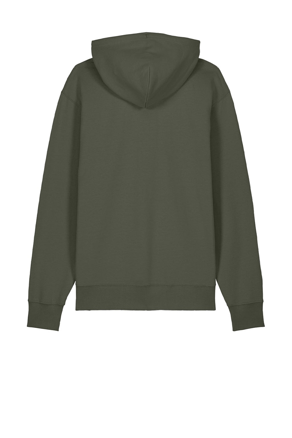 Stanley Stella SXU003 Mens Cruiser 2.0 Hooded Sweatshirt Hoodie w/ Pouch Pocket Khaki Green Flat Back