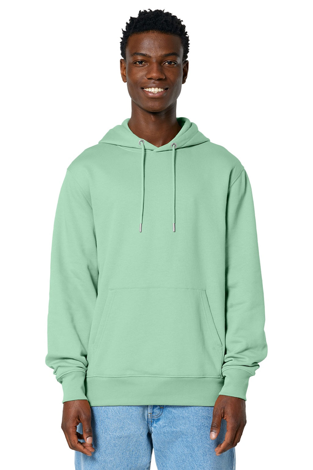 Stanley Stella SXU003 Mens Cruiser 2.0 Hooded Sweatshirt Hoodie w/ Pouch Pocket Misty Jade Green Model Front