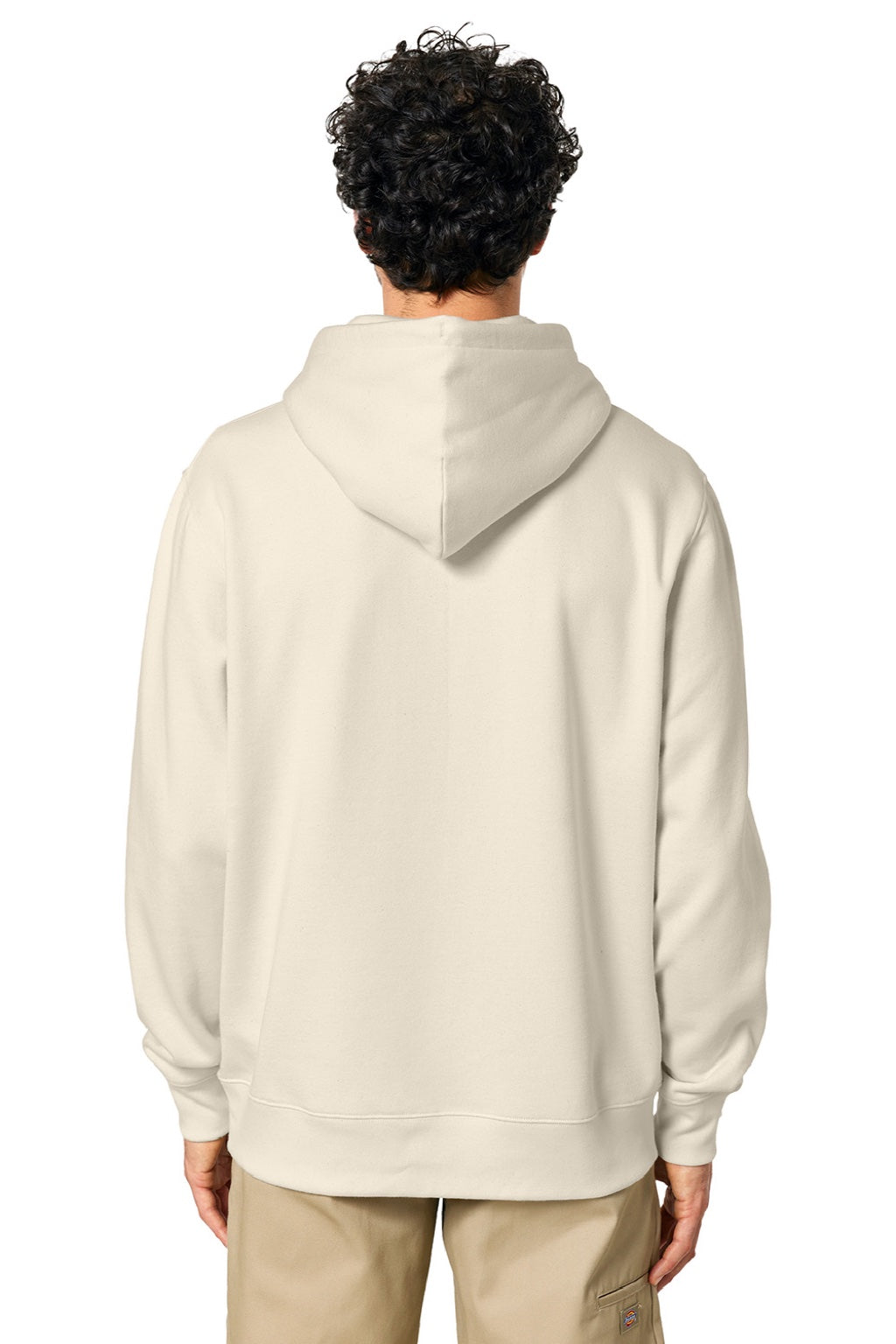 Stanley Stella SXU003 Mens Cruiser 2.0 Hooded Sweatshirt Hoodie w/ Pouch Pocket Natural Raw Model Back