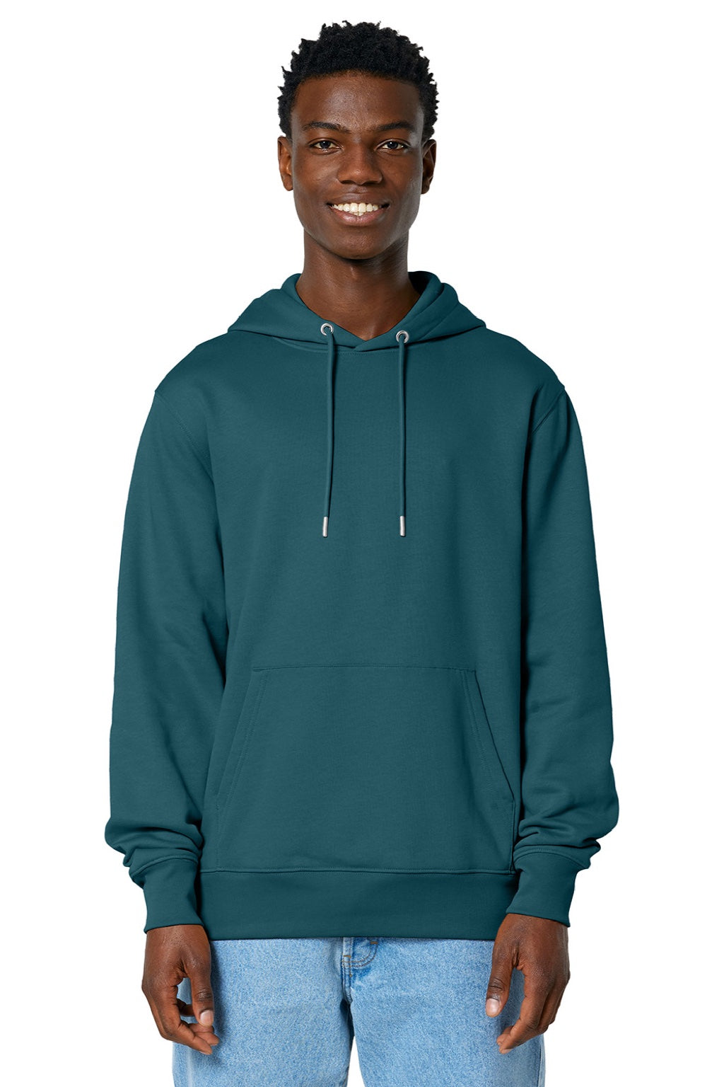 Stanley Stella SXU003 Mens Cruiser 2.0 Hooded Sweatshirt Hoodie w/ Pouch Pocket Stargazer Blue Model Front