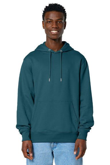 Stanley Stella SXU003 Mens Cruiser 2.0 Hooded Sweatshirt Hoodie w/ Pouch Pocket Stargazer Blue Model Front