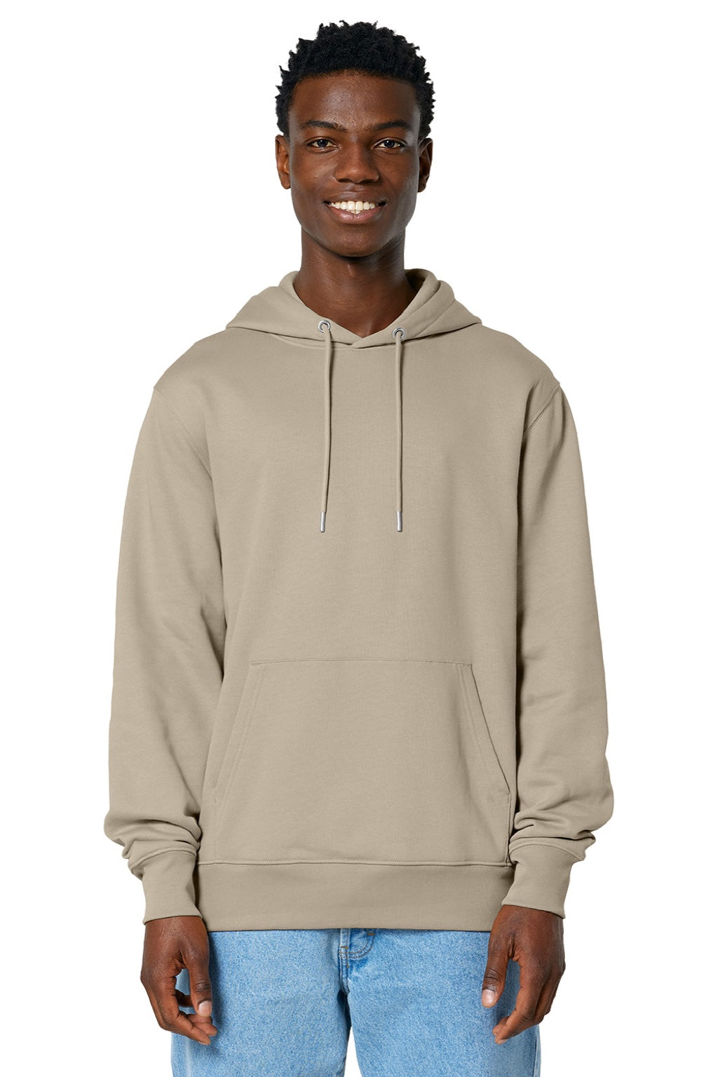 Stanley Stella SXU003 Mens Cruiser 2.0 Hooded Sweatshirt Hoodie w/ Pouch Pocket Stone Brown Model Front
