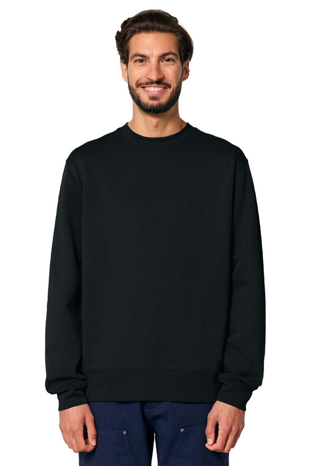 Stanley Stella SXU004 Mens Changer 2.0 Crewneck Sweatshirt Black Model Front