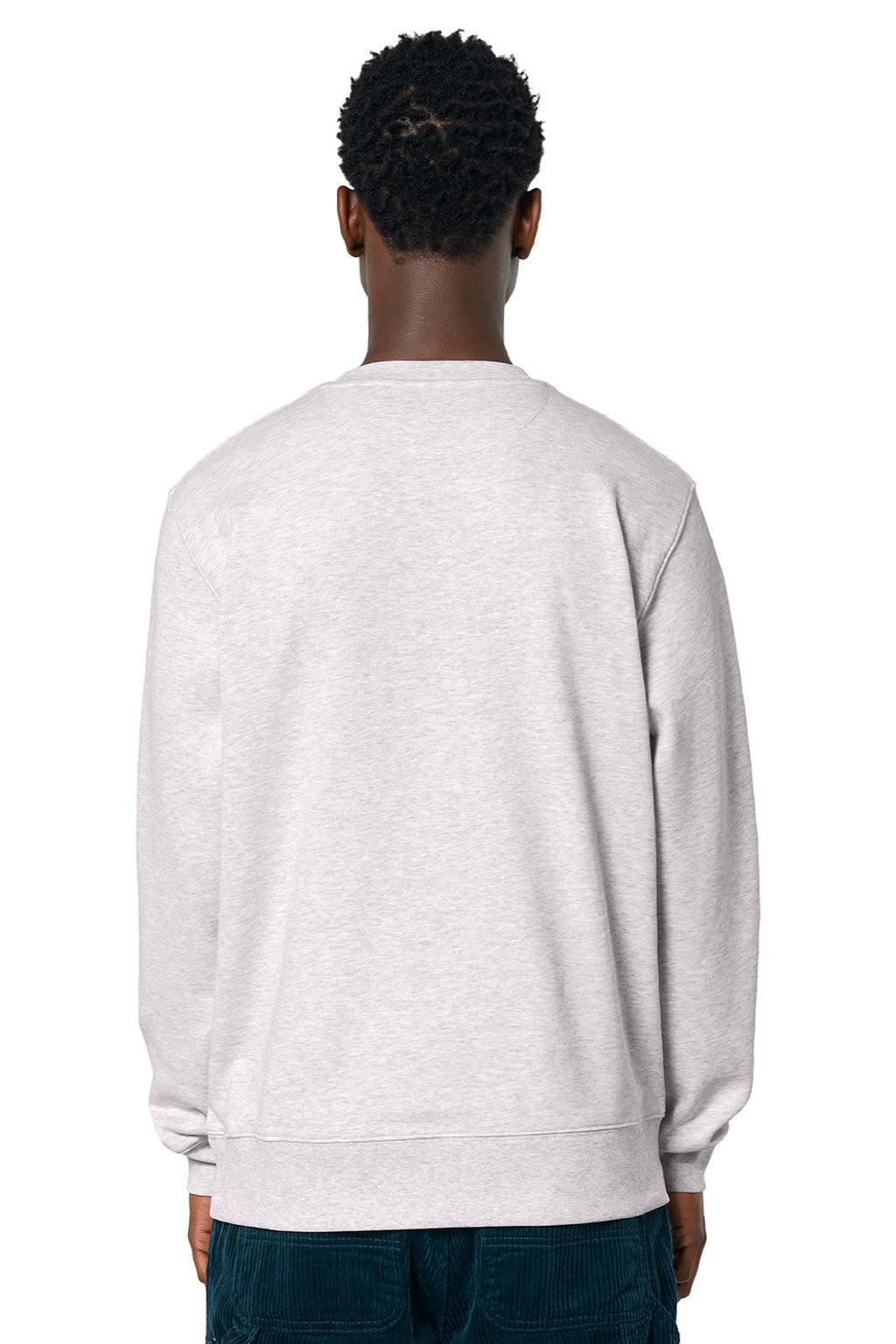 Stanley Stella SXU004 Mens Changer 2.0 Crewneck Sweatshirt Heather Cool Grey Model Back