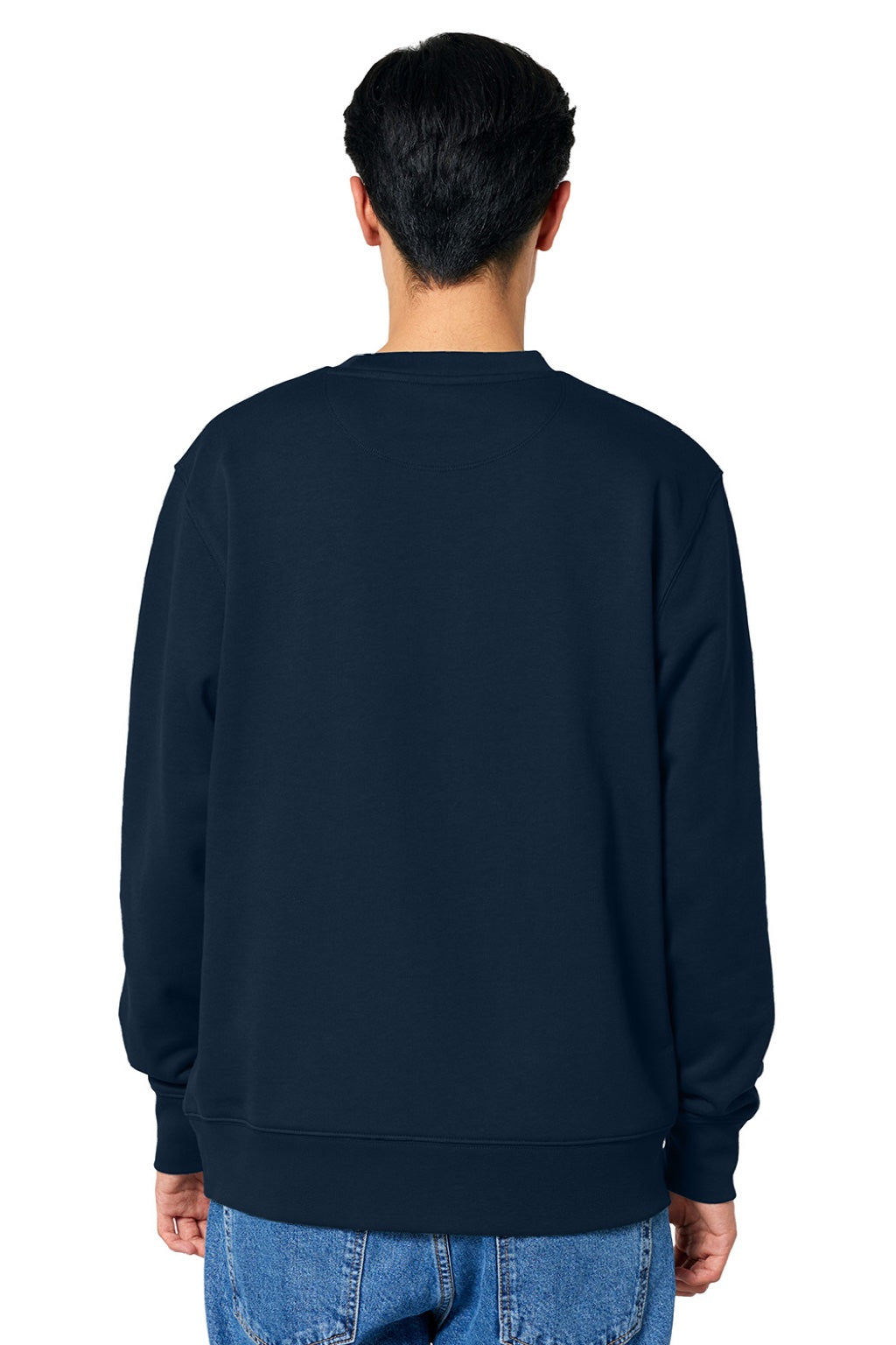 Stanley Stella SXU004 Mens Changer 2.0 Crewneck Sweatshirt French Navy Blue Model Back