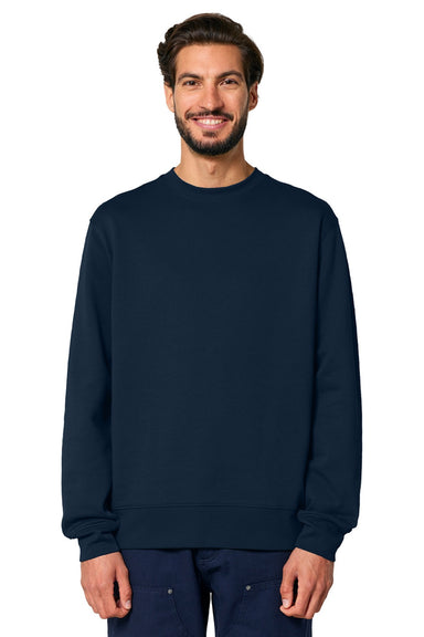 Stanley Stella SXU004 Mens Changer 2.0 Crewneck Sweatshirt French Navy Blue Model Front