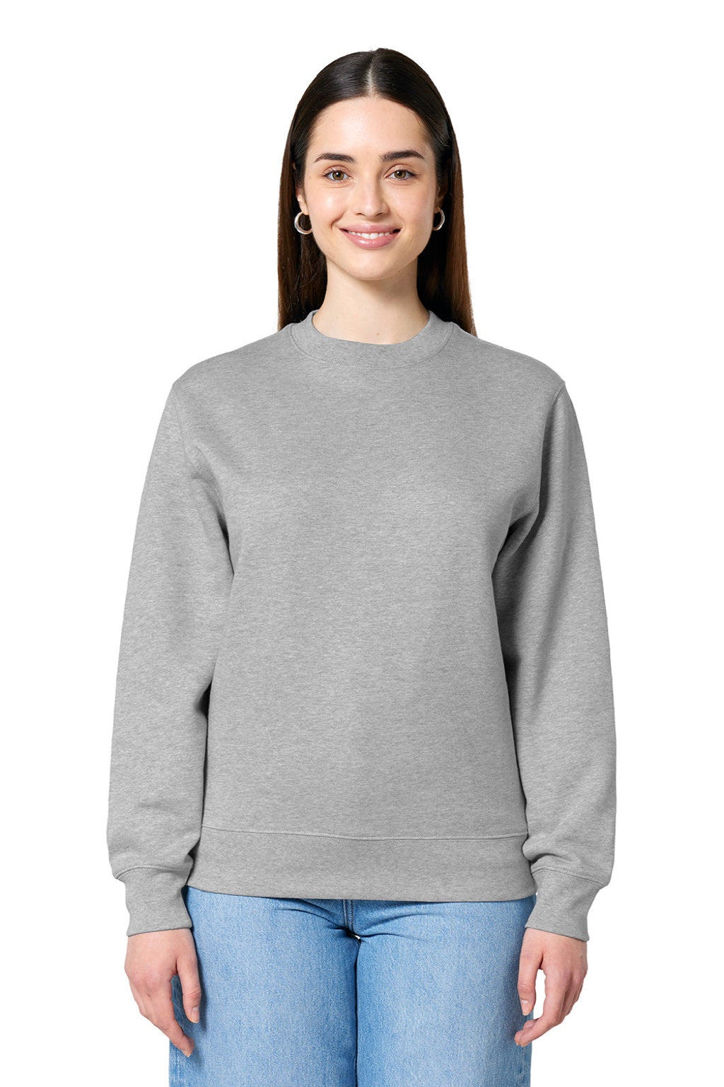 Stanley Stella SXU004 Mens Changer 2.0 Crewneck Sweatshirt Heather Grey Model Front