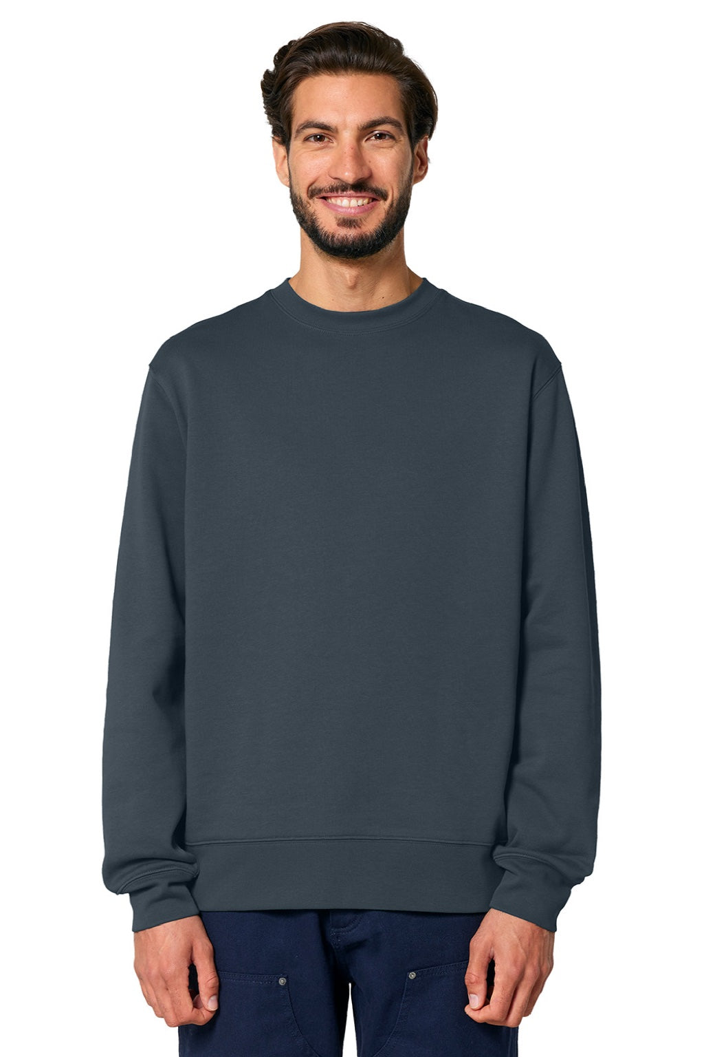 Stanley Stella SXU004 Mens Changer 2.0 Crewneck Sweatshirt India Ink Grey Model Front