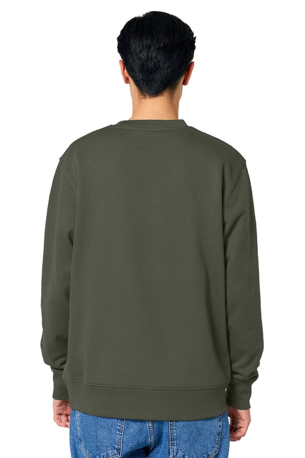 Stanley Stella SXU004 Mens Changer 2.0 Crewneck Sweatshirt Khaki Green Model Back