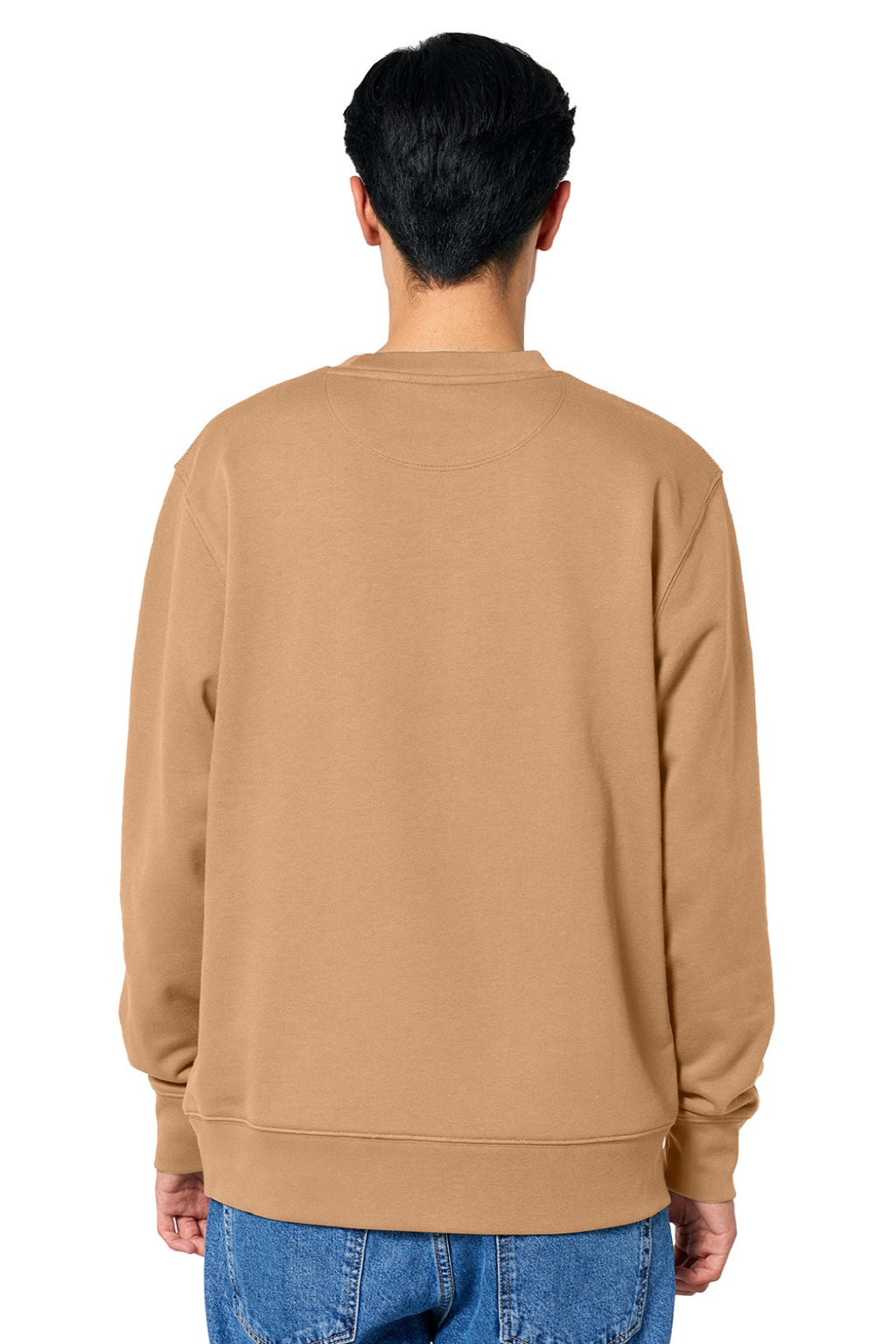 Stanley Stella SXU004 Mens Changer 2.0 Crewneck Sweatshirt Latte Brown Model Back