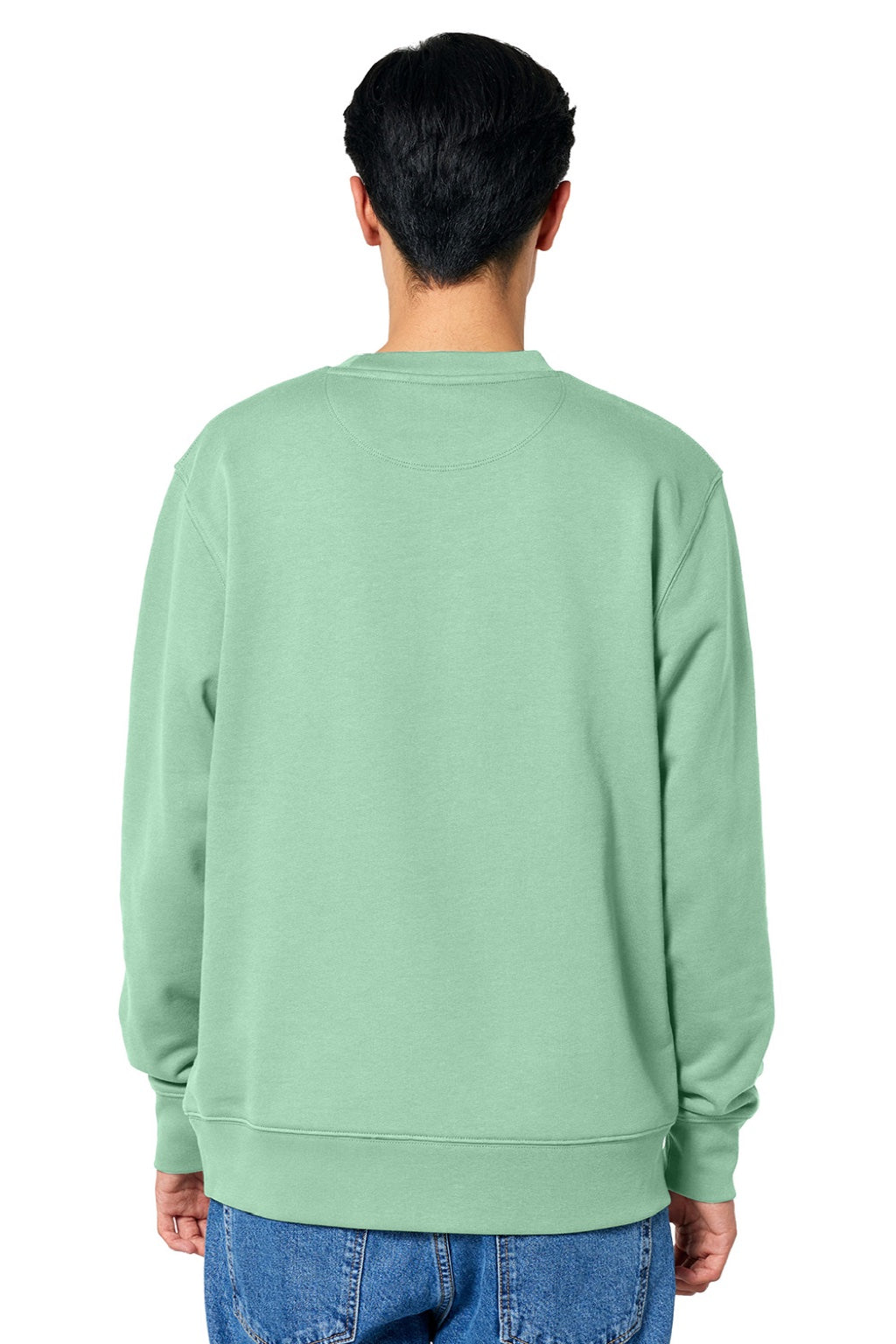Stanley Stella SXU004 Mens Changer 2.0 Crewneck Sweatshirt Misty Jade Green Model Back