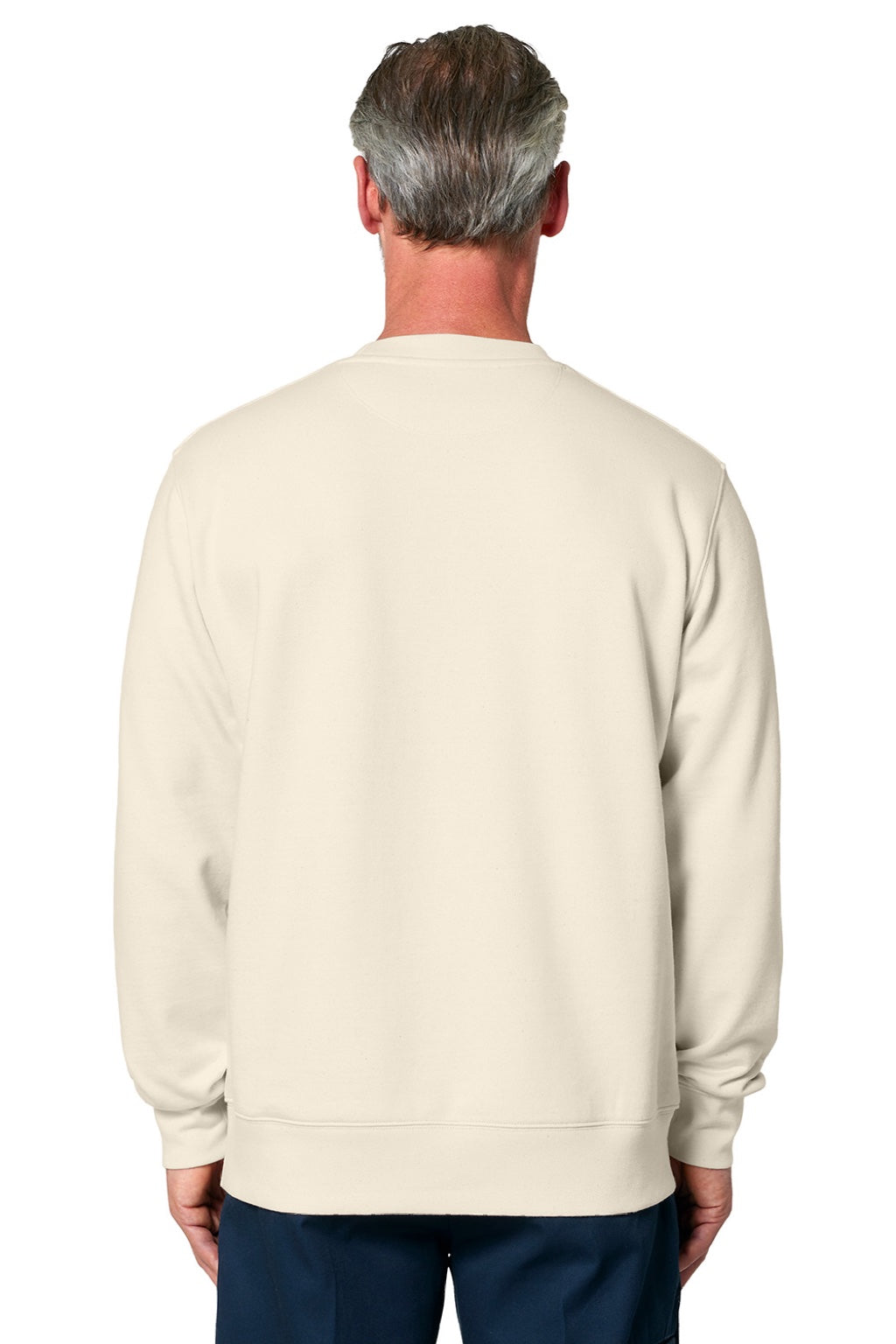 Stanley Stella SXU004 Mens Changer 2.0 Crewneck Sweatshirt Natural Raw Model Back