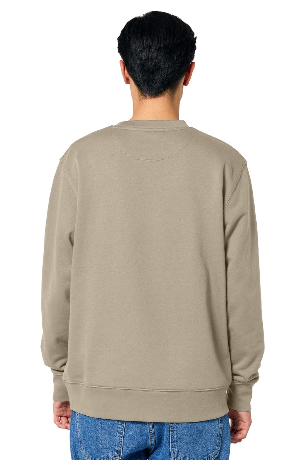 Stanley Stella SXU004 Mens Changer 2.0 Crewneck Sweatshirt Stone Brown Model Back