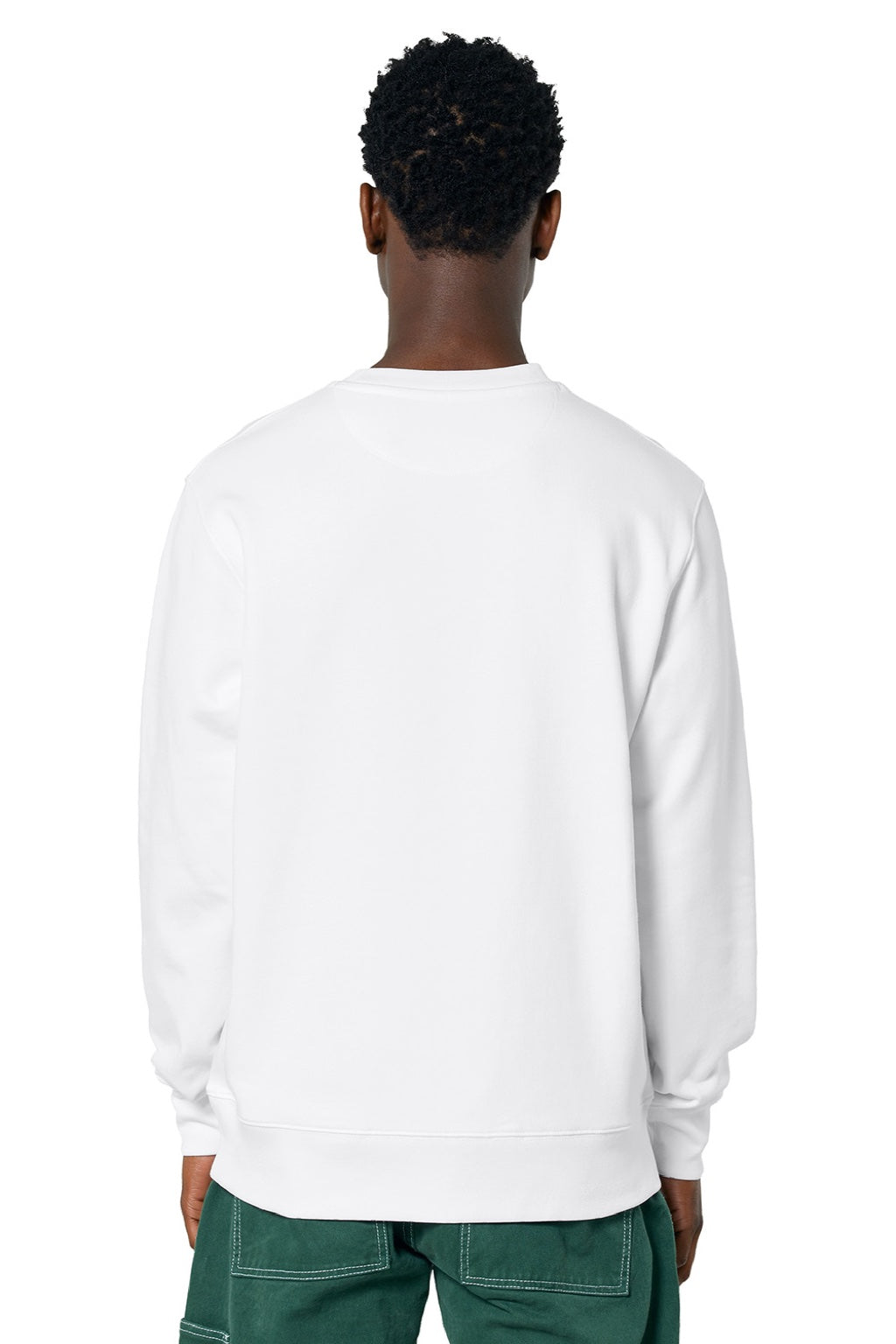 Stanley Stella SXU004 Mens Changer 2.0 Crewneck Sweatshirt White Model Back