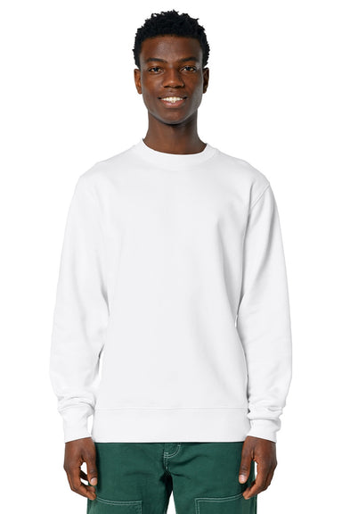 Stanley Stella SXU004 Mens Changer 2.0 Crewneck Sweatshirt White Model Front