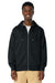Stanley Stella SXU005 Mens Cultivator 2.0 Full Zip Hooded Sweatshirt Hoodie w/ Pockets Black Model Front