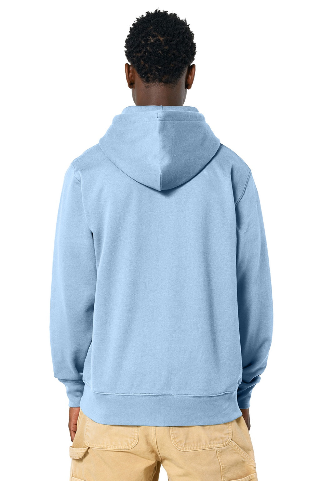 Stanley Stella SXU005 Mens Cultivator 2.0 Full Zip Hooded Sweatshirt Hoodie w/ Pockets Soul Blue Model Back