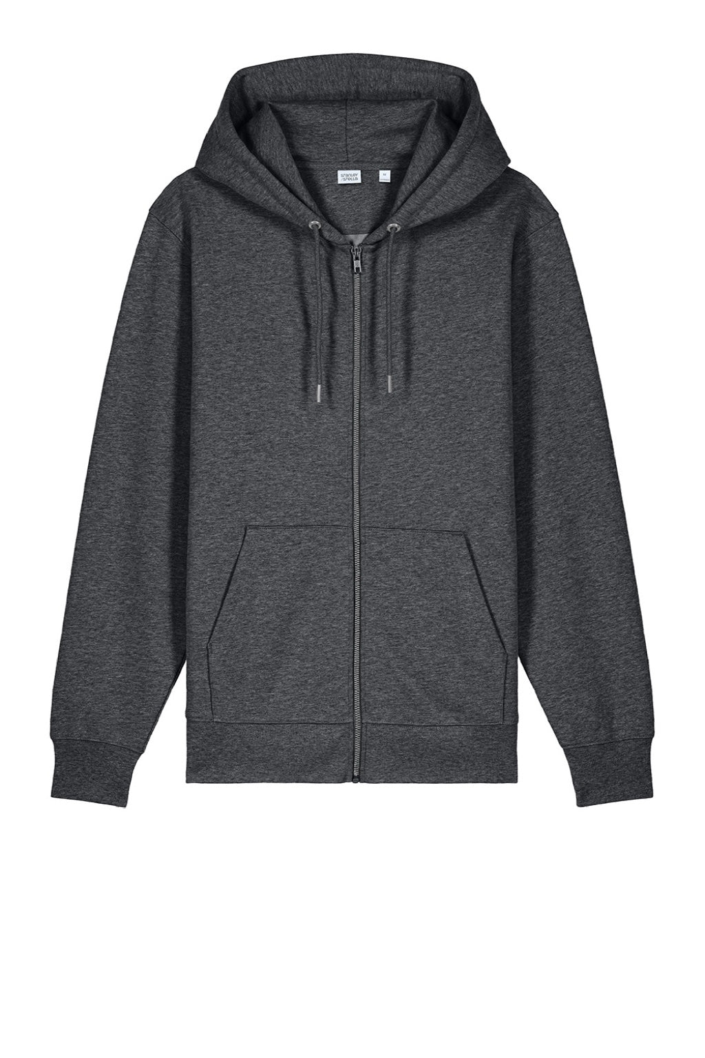 Stanley Stella SXU005 Mens Cultivator 2.0 Full Zip Hooded Sweatshirt Hoodie w/ Pockets Heather Dark Grey Flat Front