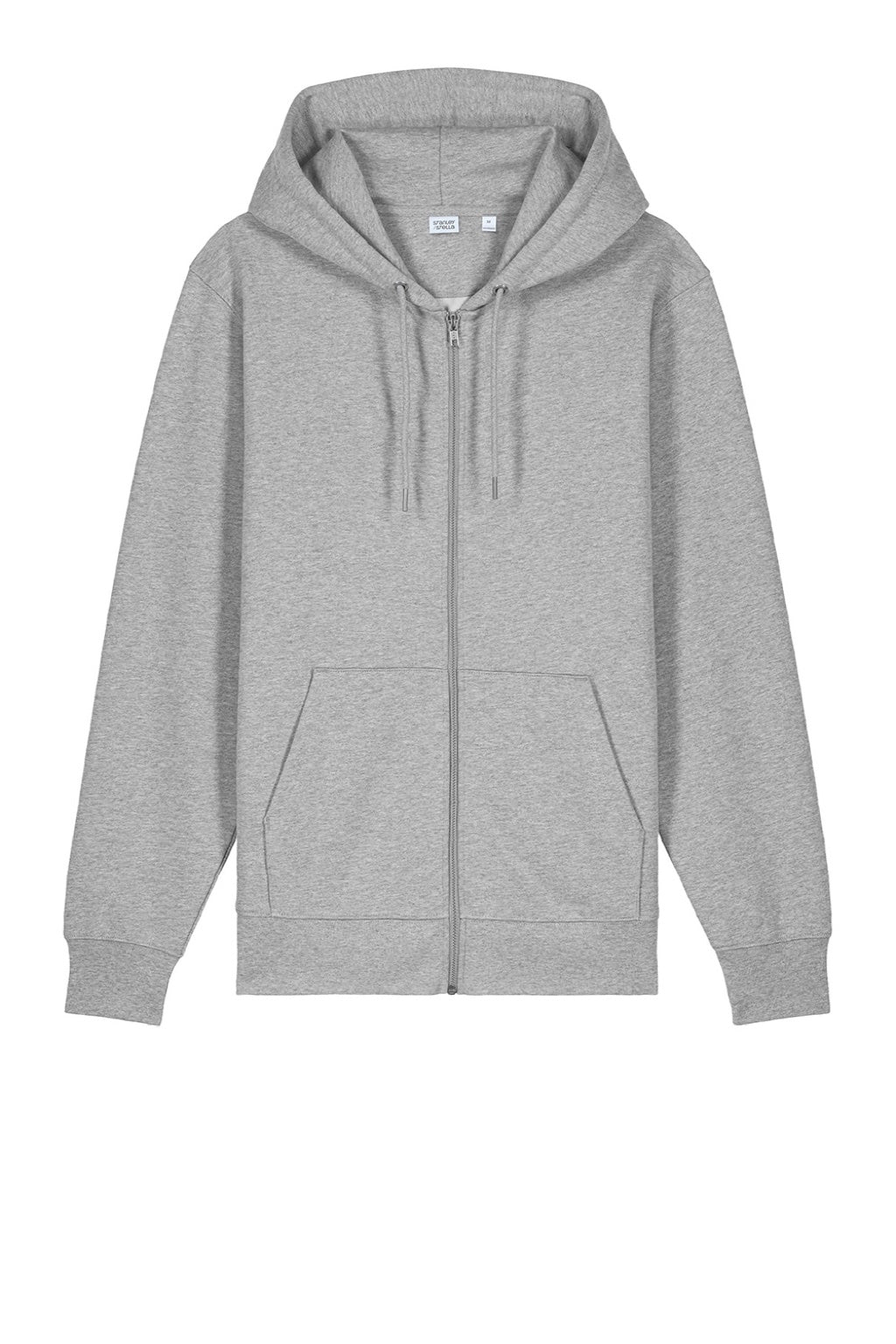 Stanley Stella SXU005 Mens Cultivator 2.0 Full Zip Hooded Sweatshirt Hoodie w/ Pockets Heather Grey Flat Front